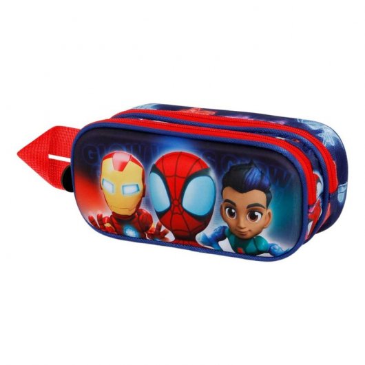 Karactermania Estuche Doble Portatodo 3D Spiderman Glow