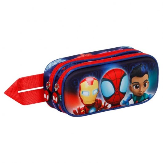 Karactermania Estuche Doble Portatodo 3D Spiderman Glow