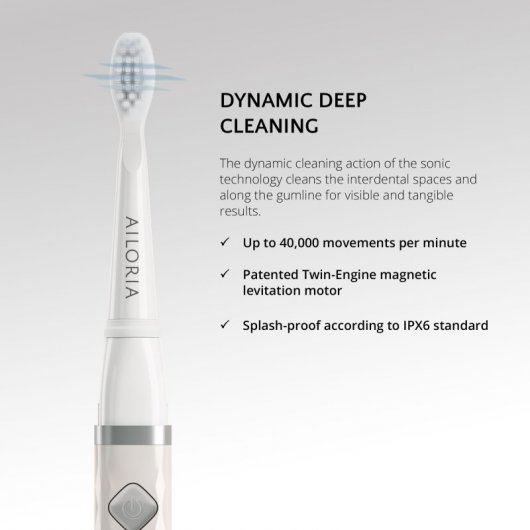 Ailoria Flash Travel Brosse à Dents Sonique USB Poudre