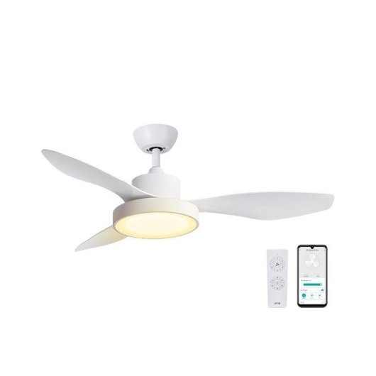 Ventoinha de Teto com Luz SPC Conforto DC Lite 2 42W 120cm 6 Velocidades Silenciosa Wi-Fi Comando