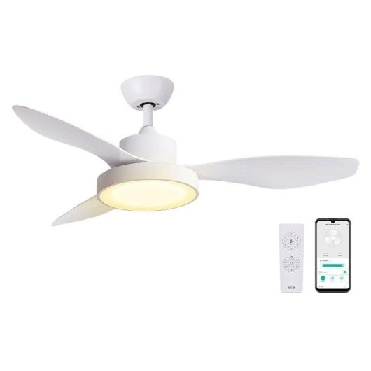 Ventoinha de Teto com Luz SPC Conforto DC Lite 2 42W 120cm 6 Velocidades Silenciosa Wi-Fi Comando