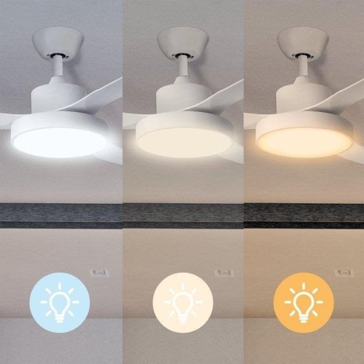 Ventoinha de Teto com Luz SPC Conforto DC Lite 2 42W 120cm 6 Velocidades Silenciosa Wi-Fi Comando