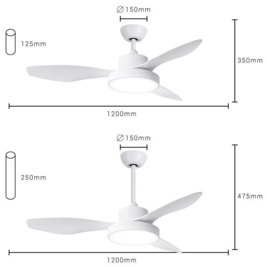Ventoinha de Teto com Luz SPC Conforto DC Lite 2 42W 120cm 6 Velocidades Silenciosa Wi-Fi Comando