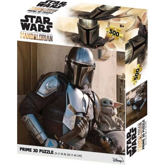 Prime Puzzle 3D Lenticolare The Mandalorian Grogu e Mando 500 Pezzi