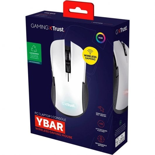 Mouse da gioco wireless Trust GXT 923W YBAR 7200 DPI bianco