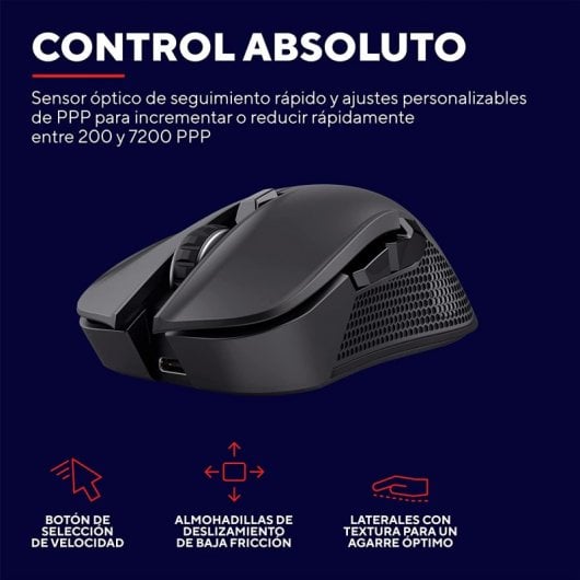 Mouse da gioco wireless Trust GXT 923W YBAR 7200 DPI nero