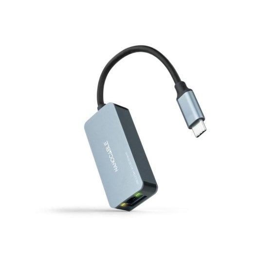Nanocable USB-C 3.2 Gen1 auf Ethernet 2.5G Adapter Aluminium Grau 15cm