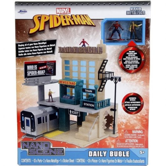 Jada Nano Escenario Spiderman NYC y Daily Bugle con 2 Nanofiguras Metálicas Deluxe