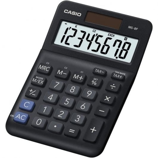 Casio MS-8F Calculadora Básica de Escritorio Negra