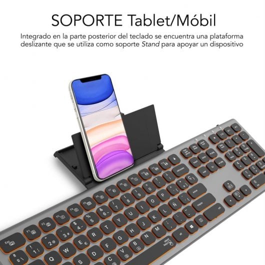 Subblim Master Teclado Inalámbrico Multidispositivo Retroiluminado Gris/Negro