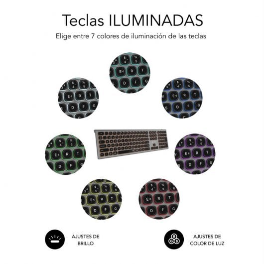 Subblim Master Teclado Inalámbrico Multidispositivo Retroiluminado Gris/Negro