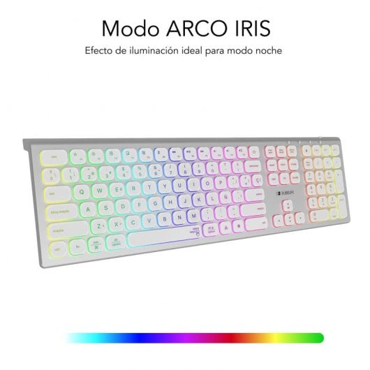Subblim Master Teclado Inalámbrico Multidispositivo Retroiluminado Plata/Blanco