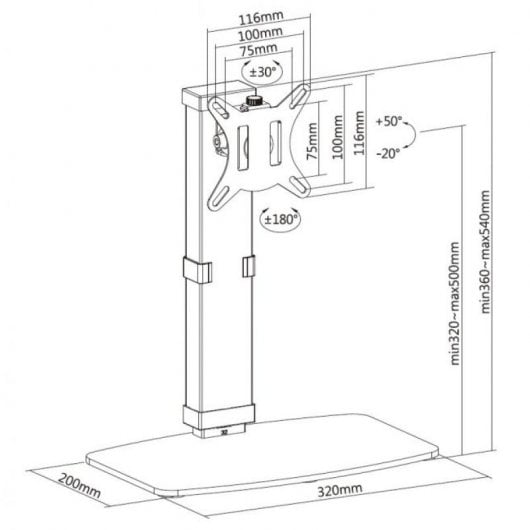 Equip 650126 Soporte de Escritorio para Monitor 17"-32" VESA 100x100 Máx. 8Kg