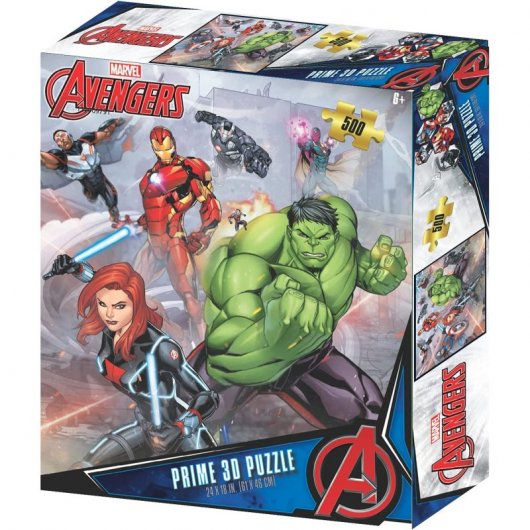 Prime 3D-Linsenrasterpuzzle Marvel Avengers Charaktercollage 500 Teile
