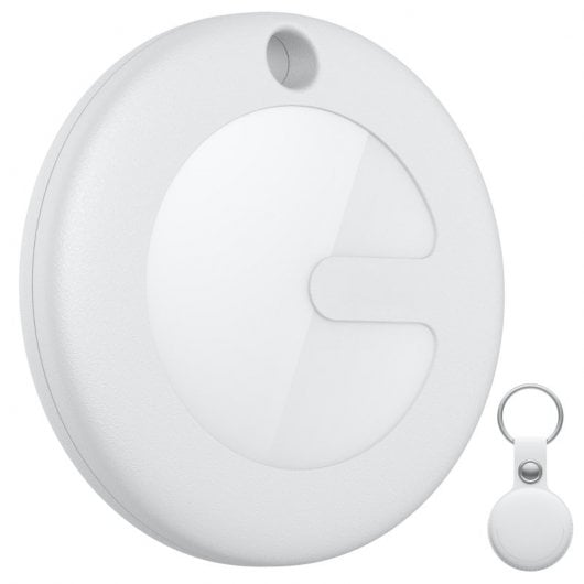 Localisateur MiTag compatible Leotec Apple avec porte-clés blanc