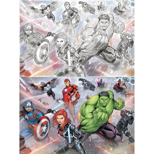 Prime 3D Scratch Puzzle Marvel Collage Charaktere 150 Teile