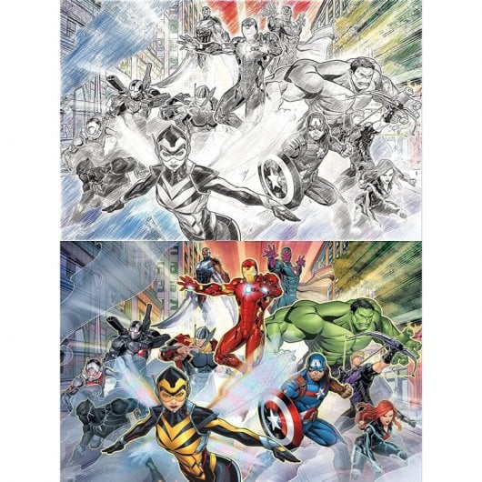 Prime 3D Scratch Puzzle Marvel Charakter Collage 150 Teile