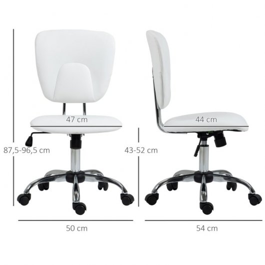 Vinsetto Silla de Oficina Altura Ajustable Inclinable Blanca