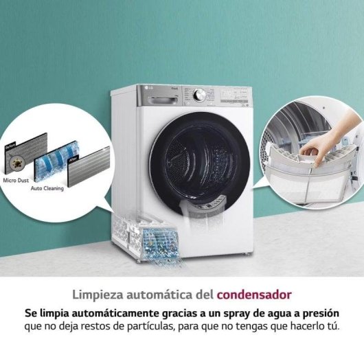 LG RH10V9AV2WR Secadora Bomba de Calor Carga Frontal 10Kg A Blanca