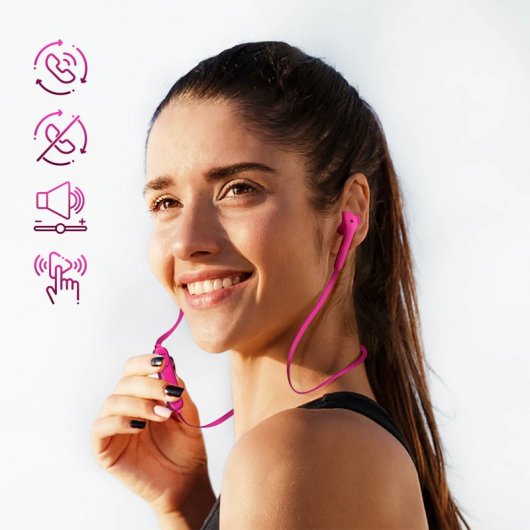 Defunc Bluetooth-Kopfhörer, kabelgebunden, Fernbedienung, Micro Autonomy 5h, Pink