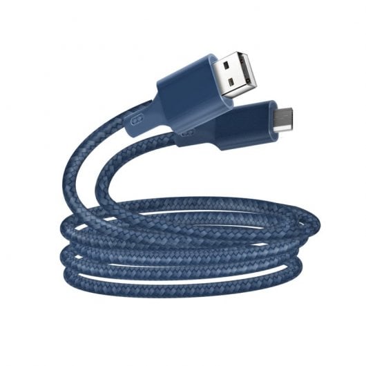 Câble Micro-USB Recyclable Ecologique Just Green Intensité 2.1a 2m Bleu