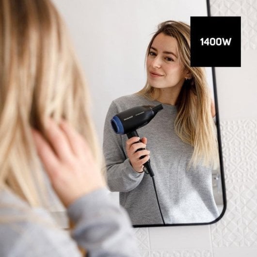 Secador de Cabelo de Viagem Dobrável Taurus Studio Glow 1500 1400W 3 Temperaturas 2 Velocidades Preto