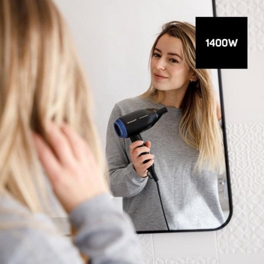 Taurus Studio Glow 1500 Reisefön 1400 W Schwarz Faltbar Bivoltage