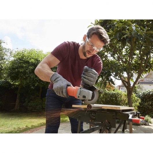 Black & Decker BEG010-QS Mini-Schleifgerät, 710 W, 115 mm, 12.000 U/min, mit Seitengriff