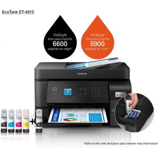 Epson EcoTank ET-4810 Multifunzione Wifi/Fax con serbatoio d'inchiostro ricaricabile