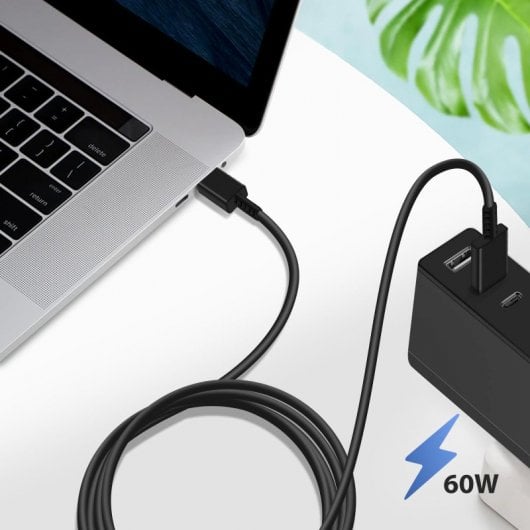 Samsung EP-DX310JB Cable USB-C a USB-C 60W Carga y Sincronización 1.8m Negro