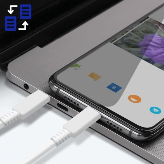 Samsung EP-DX510JWE Cable USB-C a USB-C Carga y Sincronización 5a 1.8m Blanco