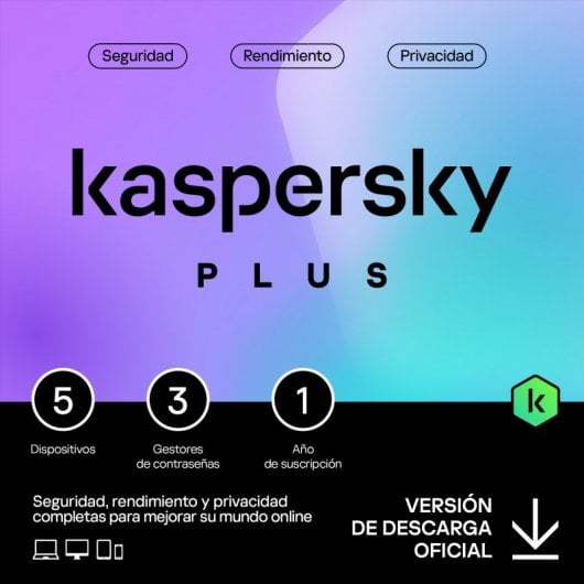 Kaspersky Plus 5 Dispositivos 1 Año Descarga Digital