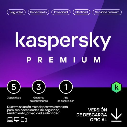 Kaspersky Premium 5 Dispositivos 1 Año Descarga Digital
