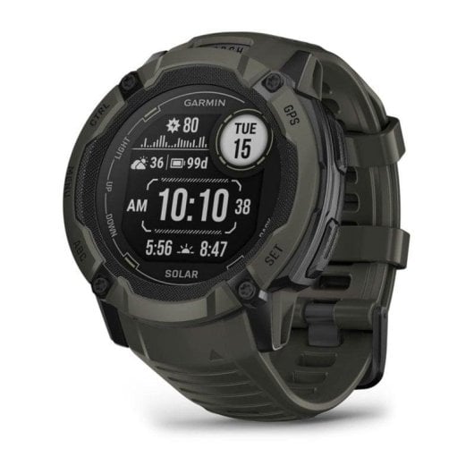 Garmin Instinct 2X Solar Bluetooth GPS NFC 50mm MIP Vert Taille Unique Résistant 10ATM SpO2 Pulsomètre Suivi Sommeil