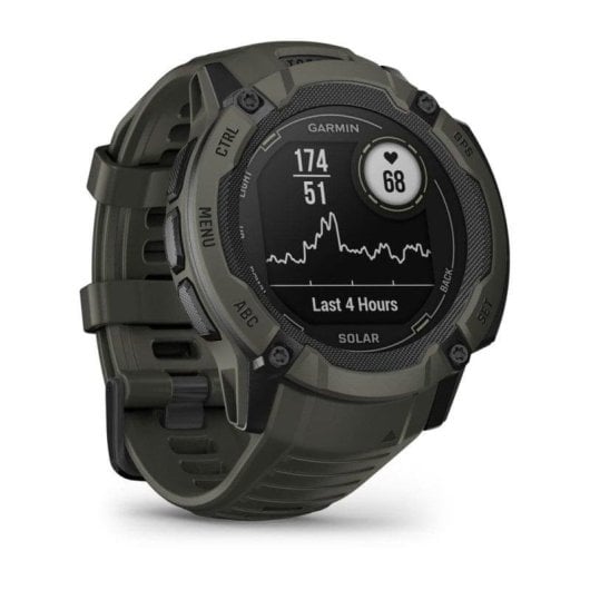 Garmin Instinct 2X Solar Bluetooth GPS NFC 50mm MIP Vert Taille Unique Résistant 10ATM SpO2 Pulsomètre Suivi Sommeil