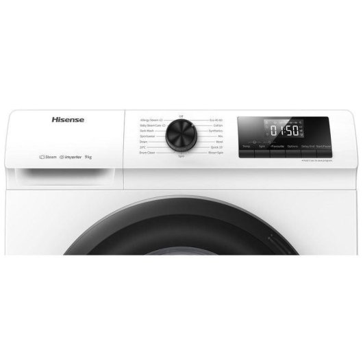 Máquina de Lavar Roupa Hisense WFQP901418VM 9 kg 1400rpm B Branco Inverter Vapor