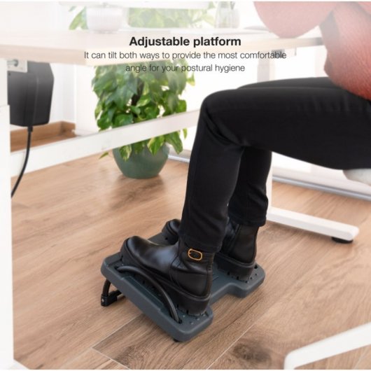 TooQ TQFR0601-G Apoio para Pés Inclinação Ajustável Cinzento