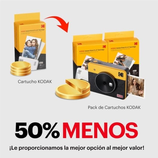Kodak Mini Shot Retro 3 Câmara + Impressora Fotográfica Sublimação + 60 Fotos