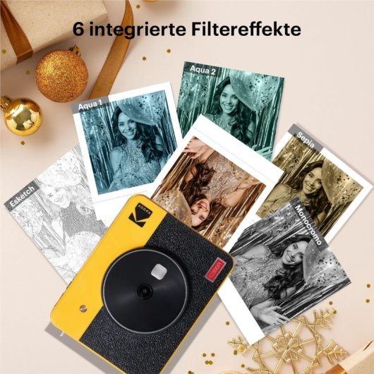 Kodak Mini Shot Retro 3 Câmara + Impressora Fotográfica Sublimação + 60 Fotos