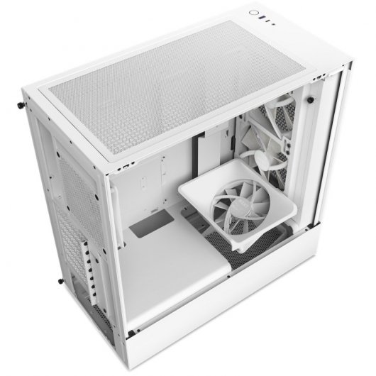 NZXT H5 Flow RGB Midi Tower in vetro temperato USB-C bianco