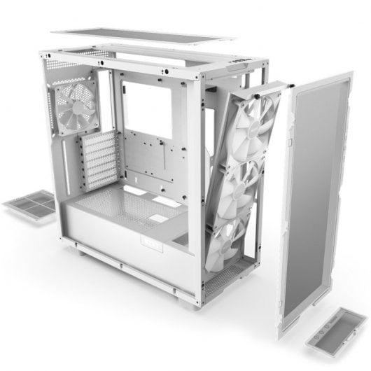 NZXT H7 Flow RGB Midi Tower Cristal Templado USB-C Blanca