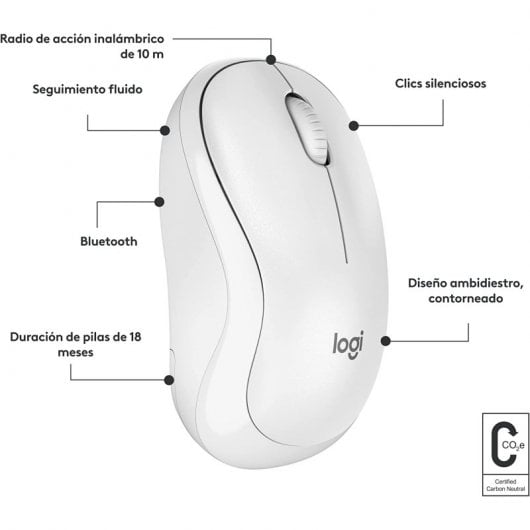 Logitech M240 Silent Ratón Bluetooth Blanco