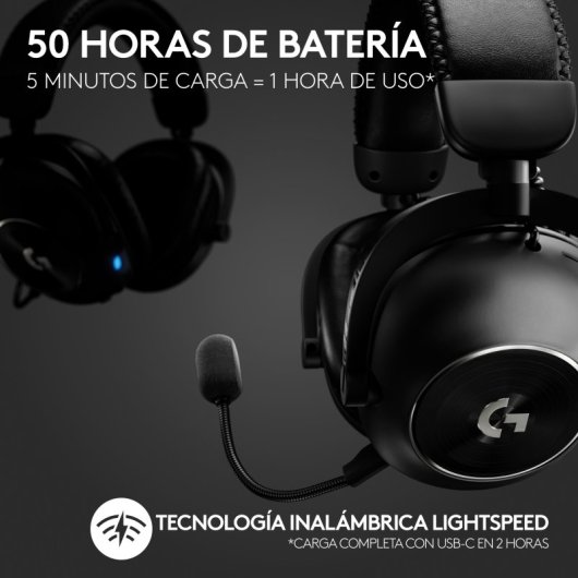 Logitech G PRO X 2 LIGHTSPEED Headset Gaming Sem Fios Preto