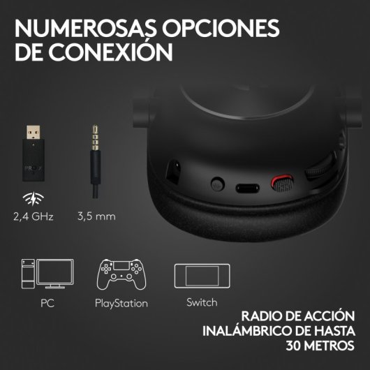 Logitech G PRO X 2 LIGHTSPEED Headset Gaming Sem Fios Preto