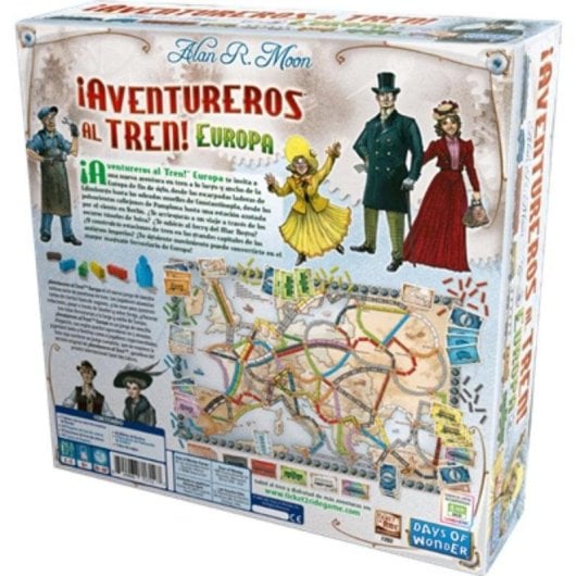Jogo de tabuleiro Asmodee Aventureros al Tren Europa para 2-5 jogadores com IA de voz