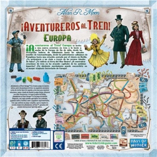 Jogo de tabuleiro Asmodee Aventureros al Tren Europa para 2-5 jogadores com IA de voz