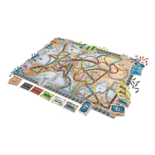 Jogo de tabuleiro Asmodee Aventureros al Tren Europa para 2-5 jogadores com IA de voz