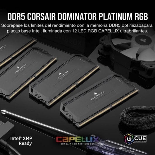 Corsair Dominator Platinum RGB DDR5 6000MHz PC5-48000 64GB 2x32GB CL30 Pretas