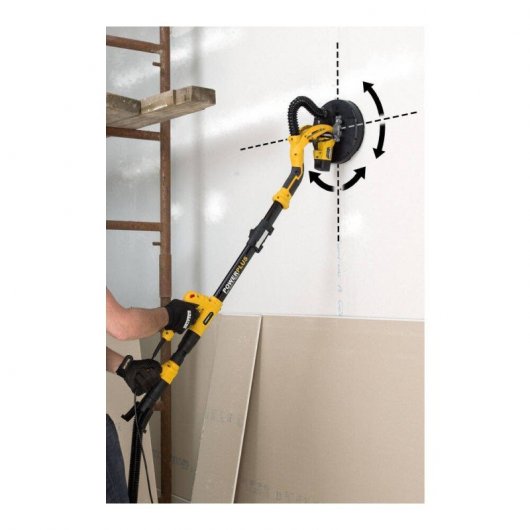 Powerplus POWX0477 Lijadora para Paneles de Yeso 2-en-1 Telescópico 710W con 12 accesorios