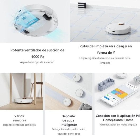 Aspirador Robô com Mopa Xiaomi Robot Vacuum S12 Navegação LDS 4.000 Pa Controlo por Voz